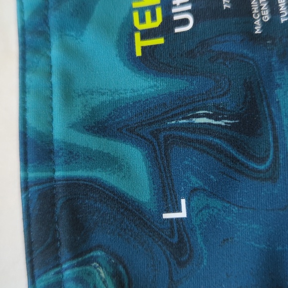 Tek Gear Ultra Stretch High-Waisted Side Pockets Leggings LARGE Green Blue - Picture 4 of 14